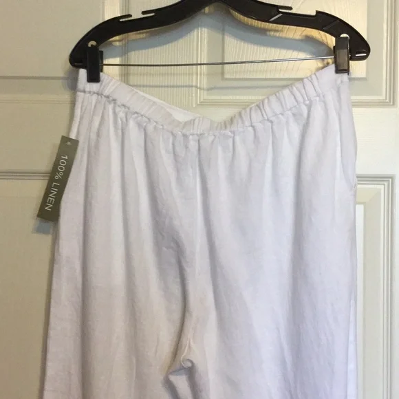 Peck & Peck White Linen Pants NWT - Picture 3 of 4